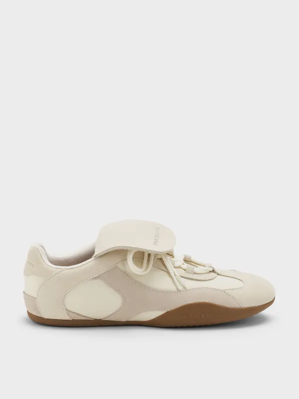 Charles & Keith - Nylon & Suede Top-Flap Sneakers sold by Charles & Keith