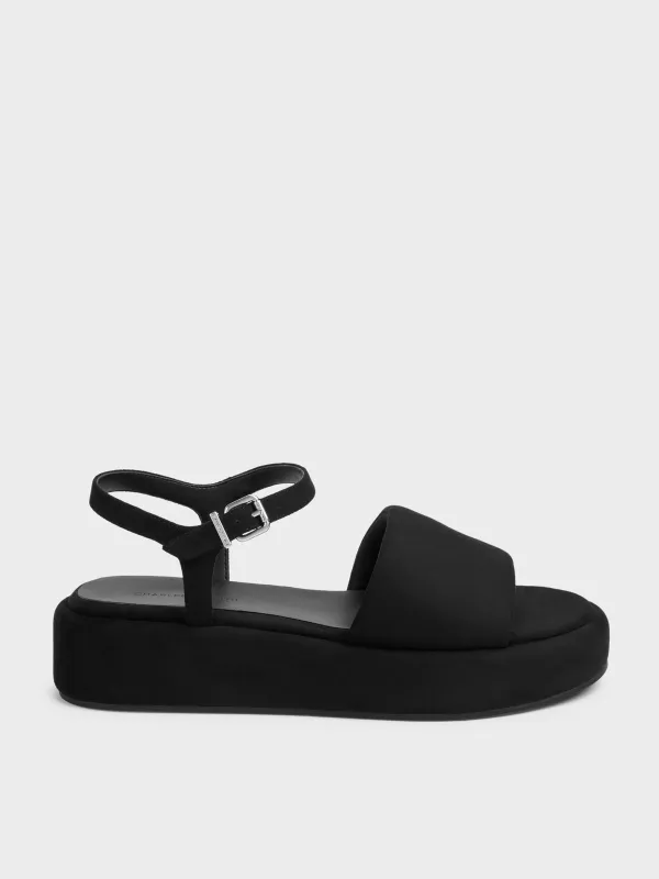 Charles & Keith - Faux Suede Ankle-Strap Flatform Sandals sold by Charles & Keith