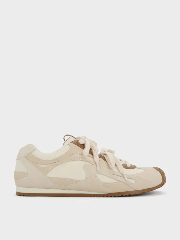 Charles & Keith - Nylon & Suede Double-Lace Sneakers sold by Charles & Keith