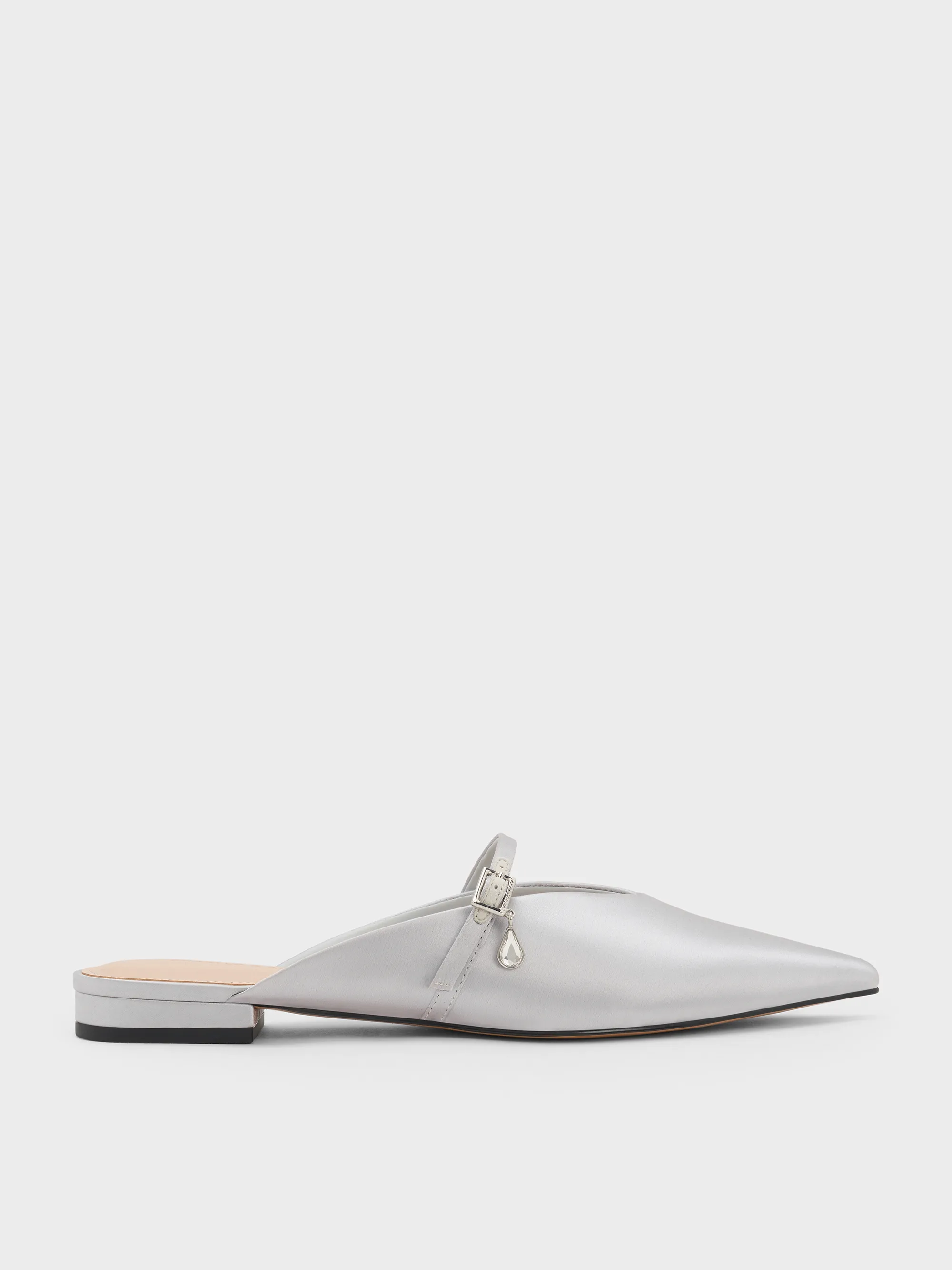 CHARLES & KEITH - Teardrop-Crystal Flat Mules sold by Charles & Keith