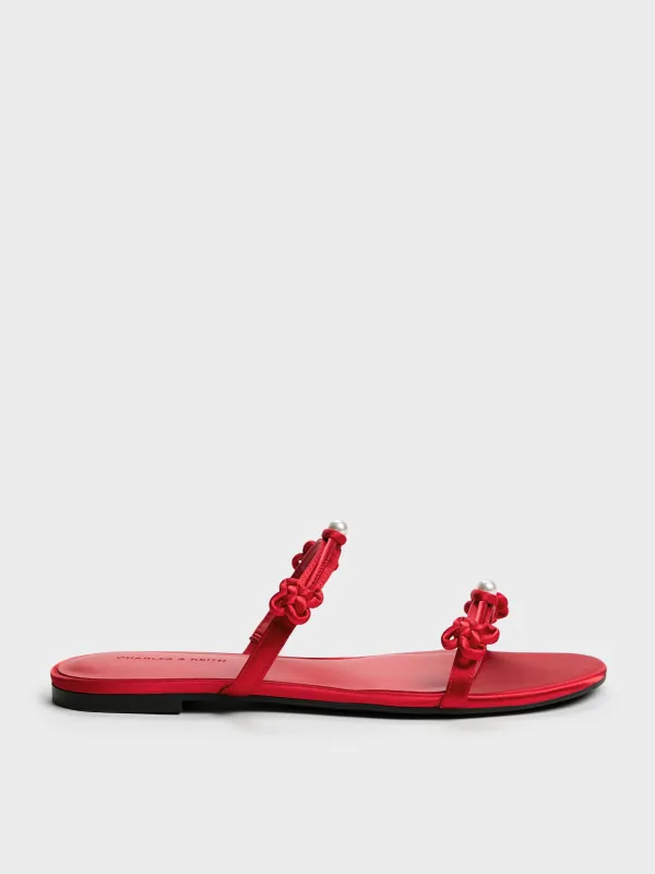 Charles & Keith - Orinda Knot-Pearl Slide Sandals made by Charles & Keith