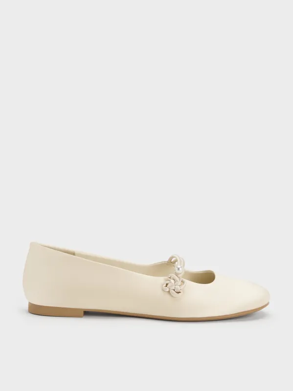 Charles & Keith - Orinda Knot-Pearl Mary Jane Flats sold by Charles & Keith