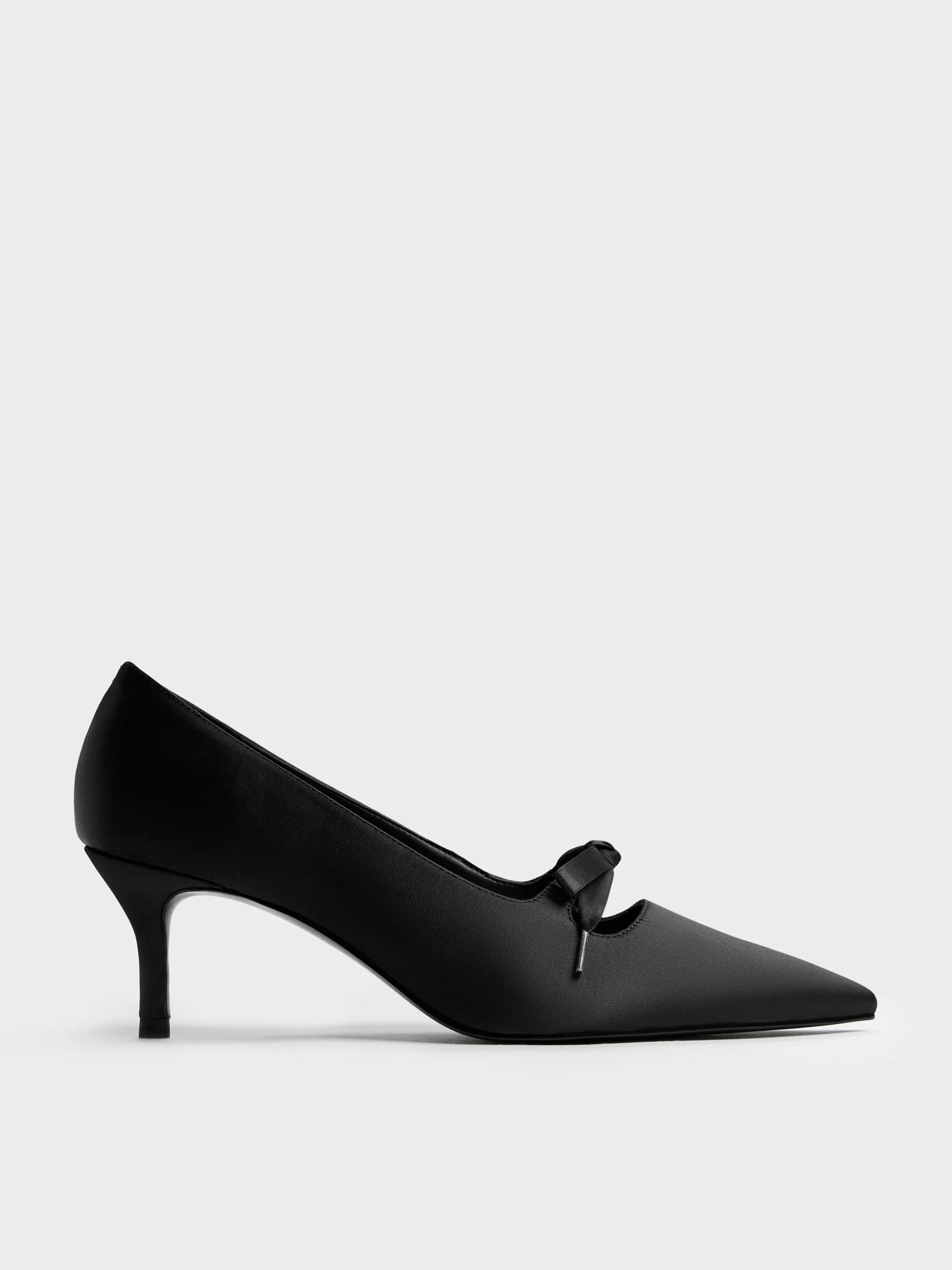 Charles & Keith - Venetia Satin Bow Pointed Pumps sold by Charles & Keith