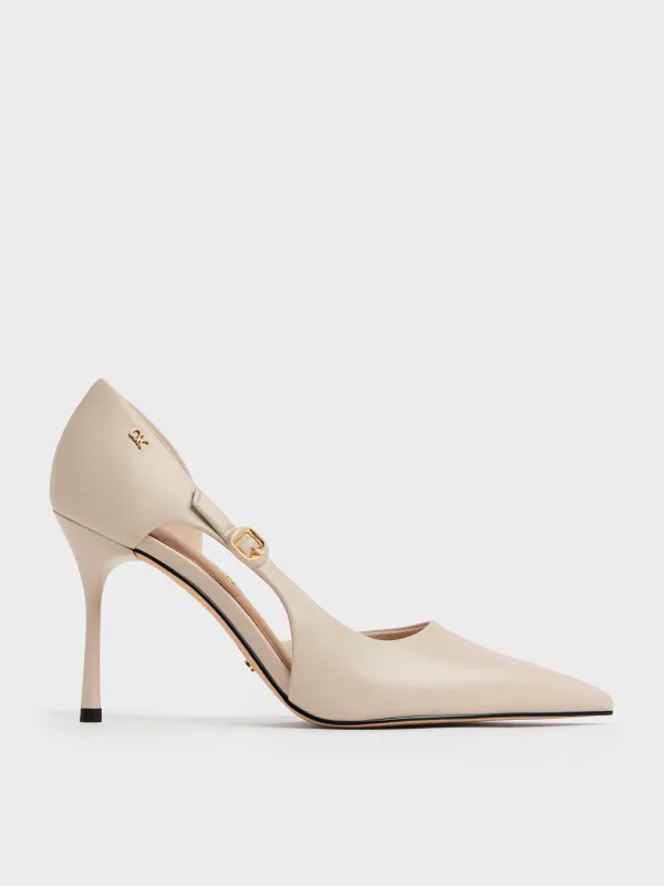 Charles & Keith - Leather Pointed D'Orsay Stilettos sold by Charles & Keith