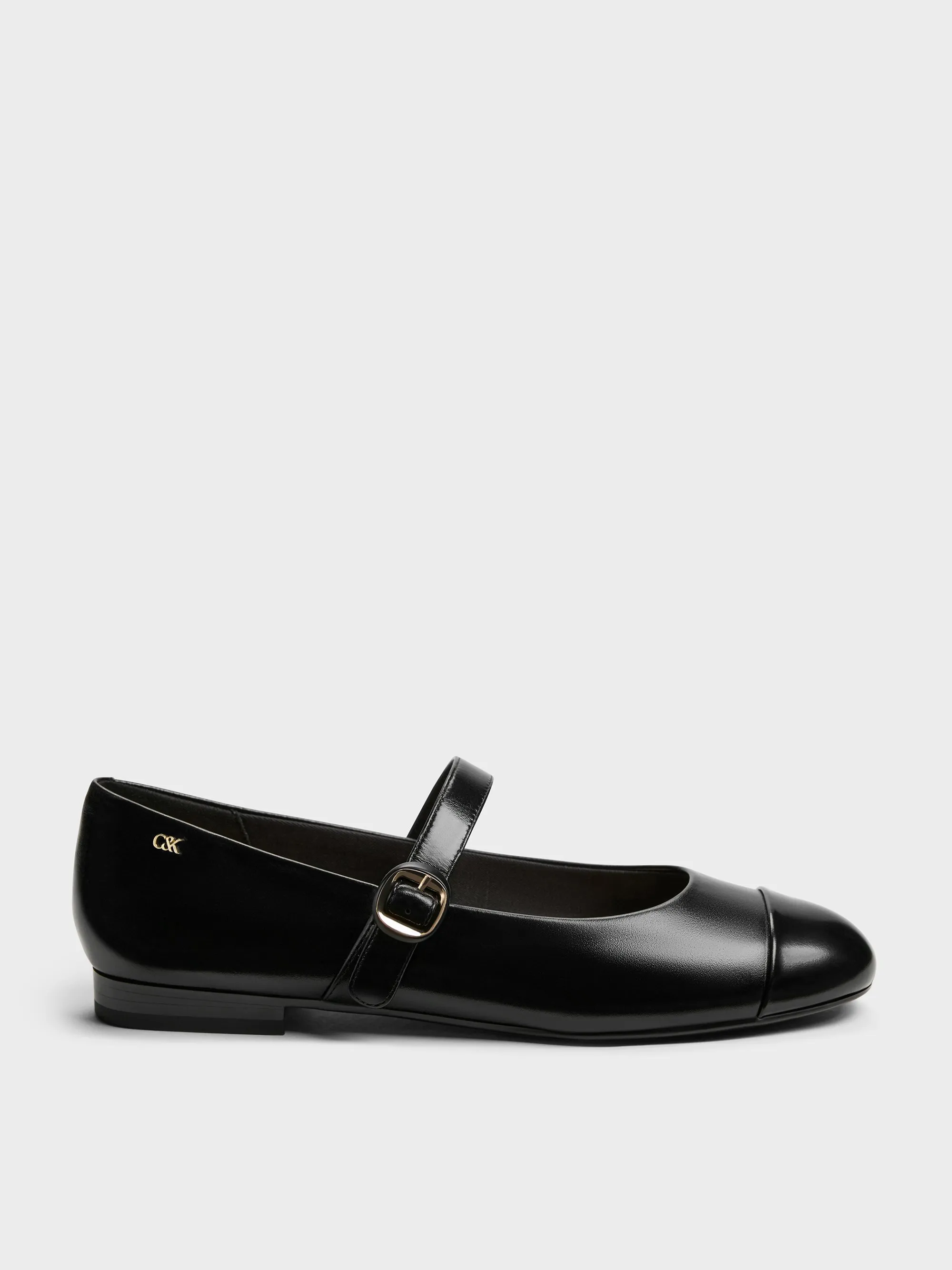 Charles & Keith - Leather Cap-Toe Mary Janes sold by Charles & Keith