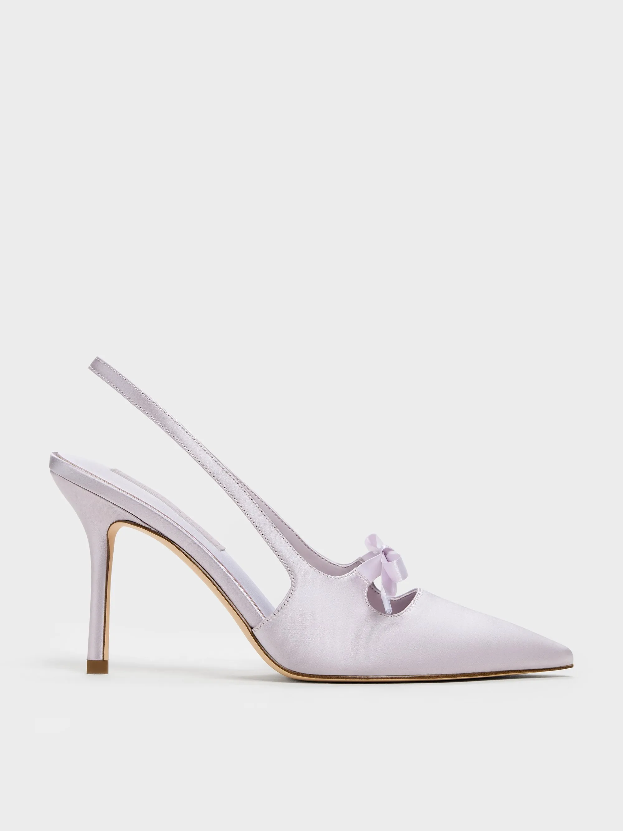 Charles & Keith - Venetia Satin Bow Pointed Slingback Pumps sold by Charles & Keith