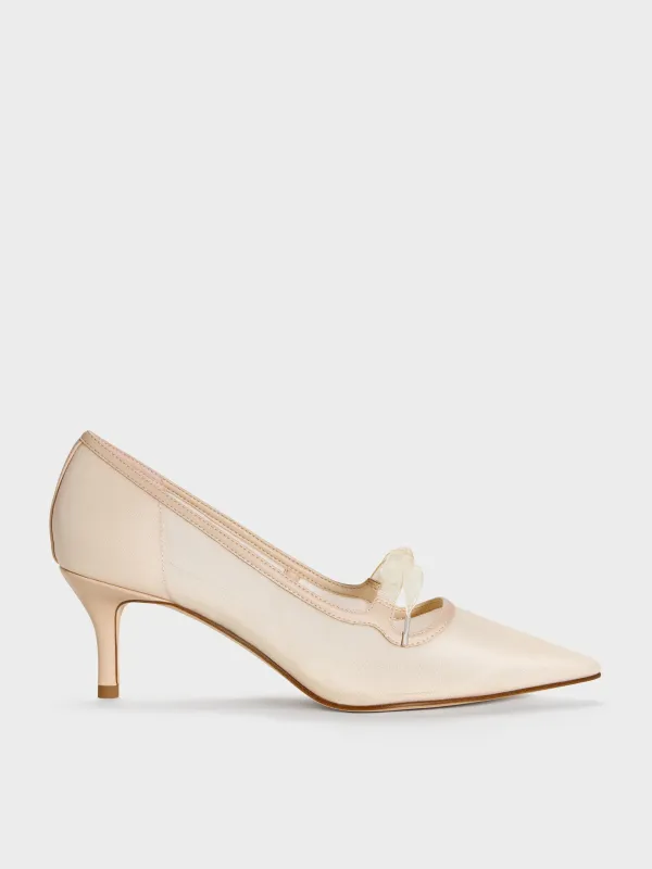 Charles & Keith - Venetia Mesh Bow Pointed Pumps sold by Charles & Keith