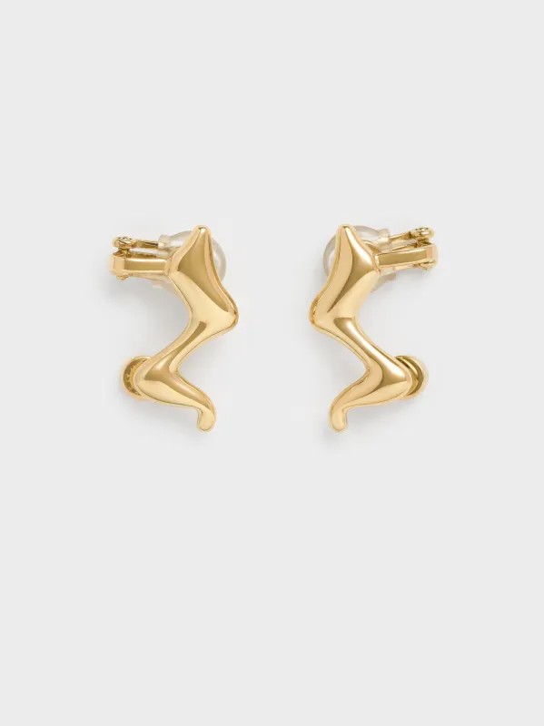 Charles & Keith - Emilia Wavy Stud Earrings sold by Charles & Keith