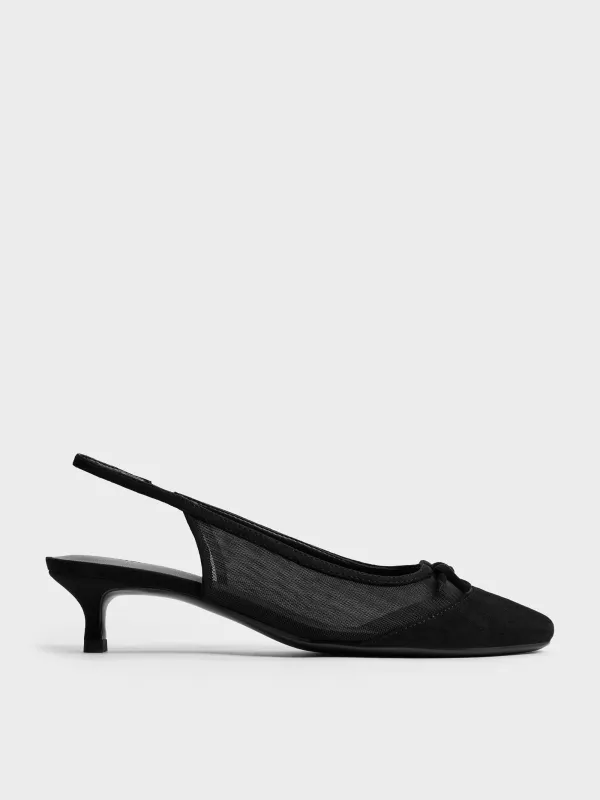 Charles & Keith - Mulligan Mesh Bow Slingback Pumps sold by Charles & Keith