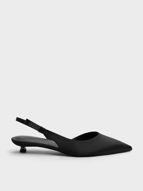 Charles & Keith - Brantley Bow Slingback Kitten Heels sold by Charles & Keith