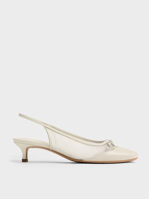 Charles & Keith - Mulligan Mesh Bow Slingback Pumps sold by Charles & Keith