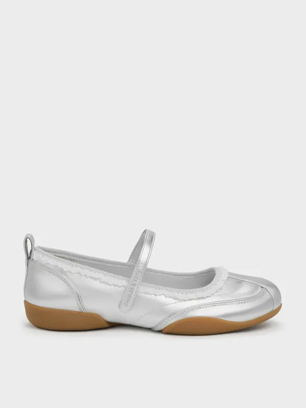 Charles & Keith - Louise Lace-Trim Mary Jane Sneakers sold by Charles & Keith