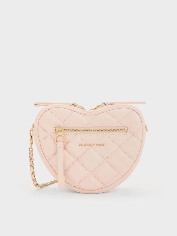 Charles & Keith - Paffuto Quilted Heart Crossbody Bag sold by Charles & Keith