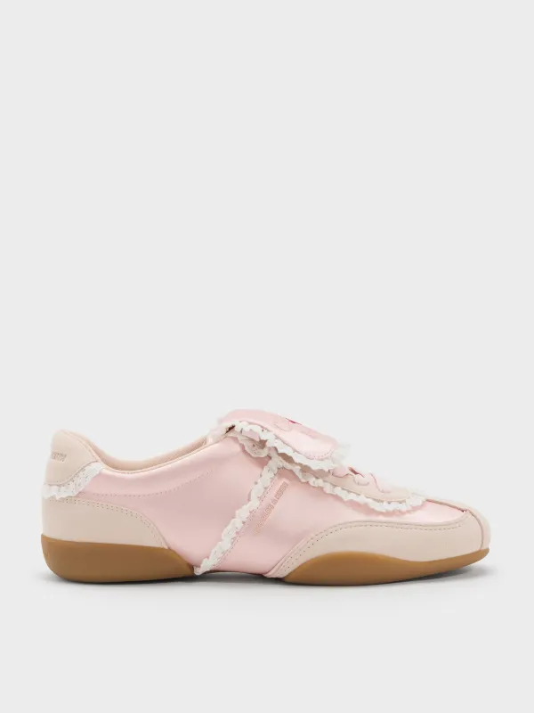 Charles & Keith - Louise Lace-Trim Sneakers made by Charles & Keith