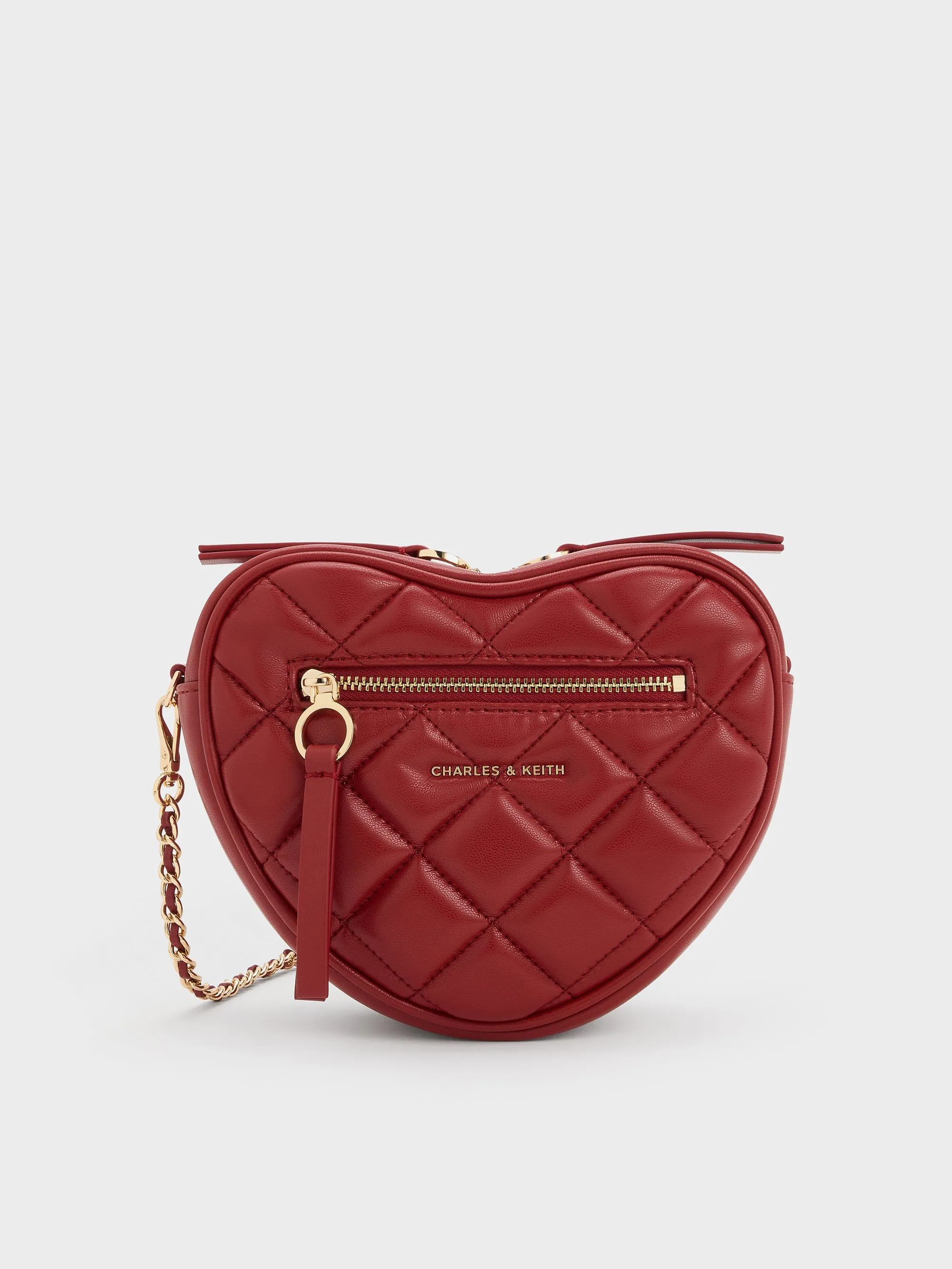 Charles & Keith - Paffuto Quilted Heart Crossbody Bag sold by Charles & Keith