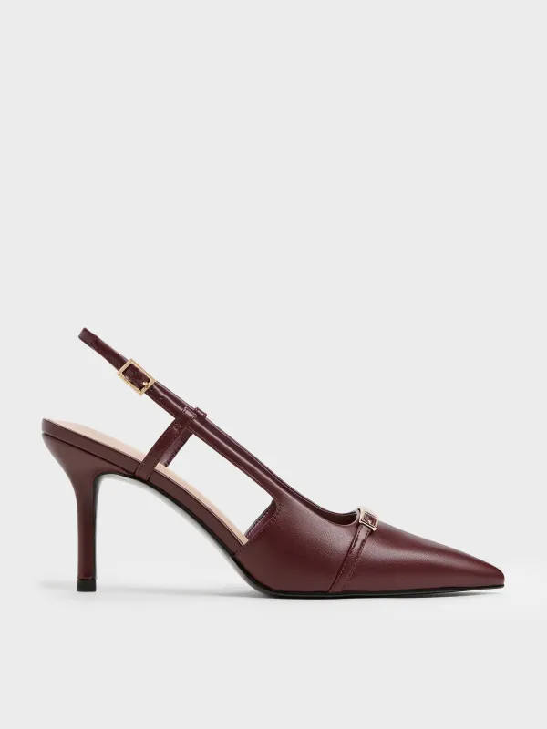 Charles & Keith - Metallic-Bar Pointed Slingback Pumps sold by Charles & Keith
