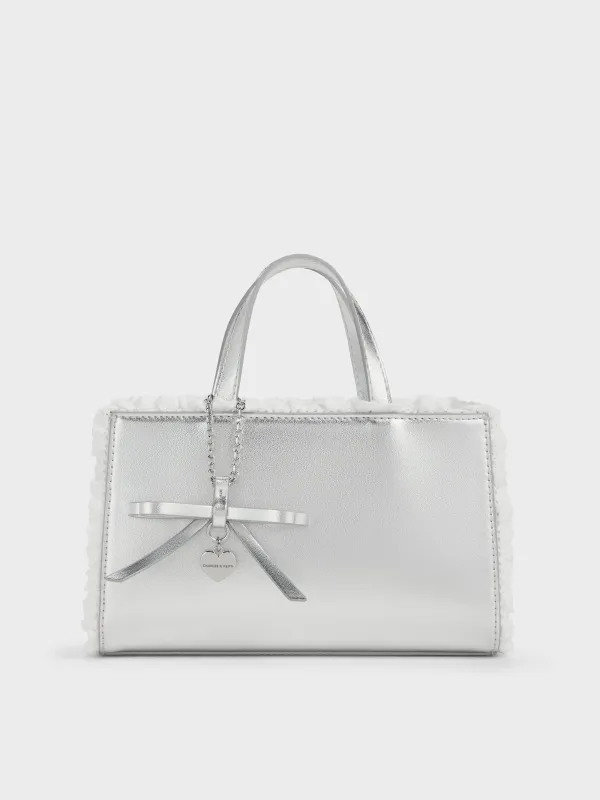 Charles & Keith - Raina Metallic Lace-Trim Tote Bag sold by Charles & Keith