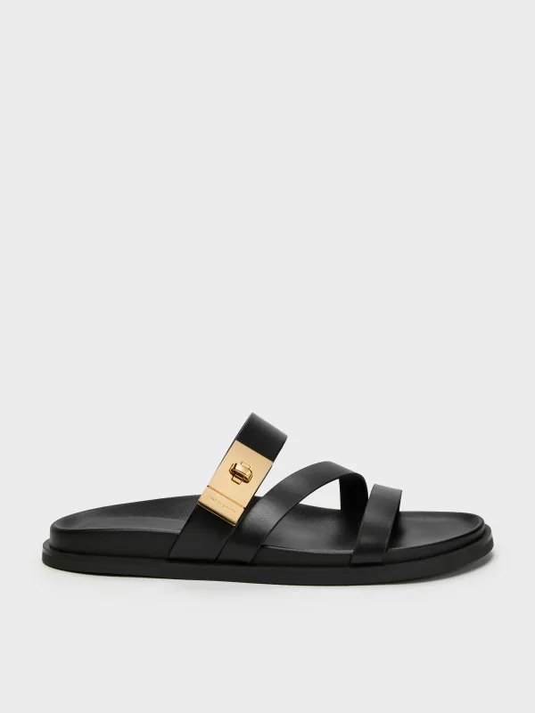 Charles & Keith - Aelin Metallic-Buckle Strappy Sandals sold by Charles & Keith