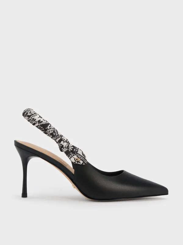 Charles & Keith - Tayari Leather Printed-Strap Slingback Pumps sold by Charles & Keith