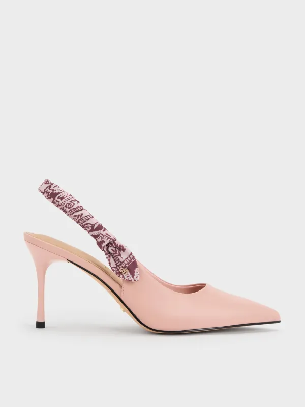 Charles & Keith - Tayari Leather Scarf-Strap Slingback Pumps made by Charles & Keith