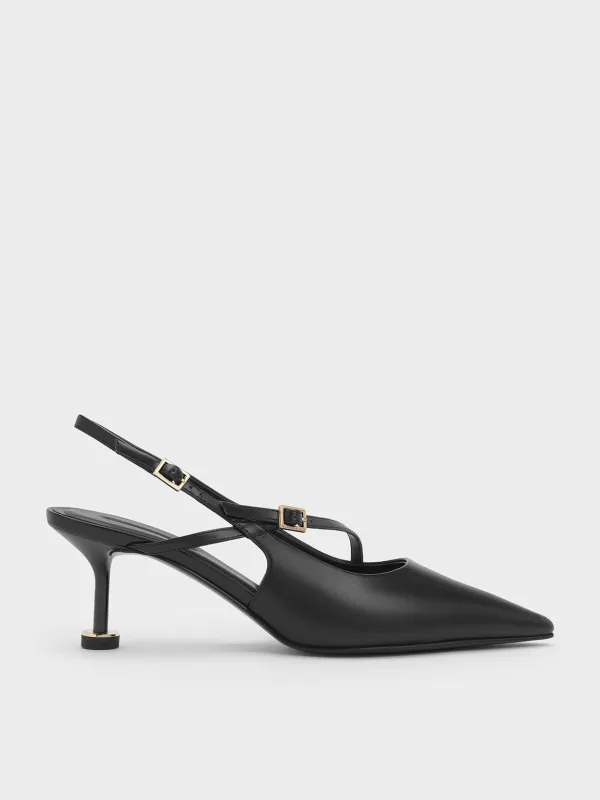 Charles & Keith - Wynn Buckled Sculptural-Heel Slingback Pumps sold by Charles & Keith