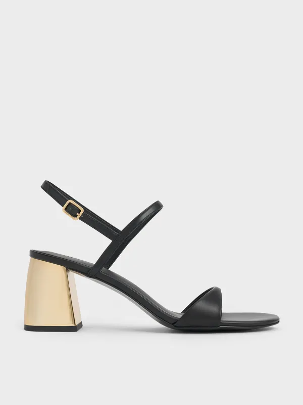 Charles & Keith - Metallic-Heel Slingback Sandals sold by Charles & Keith