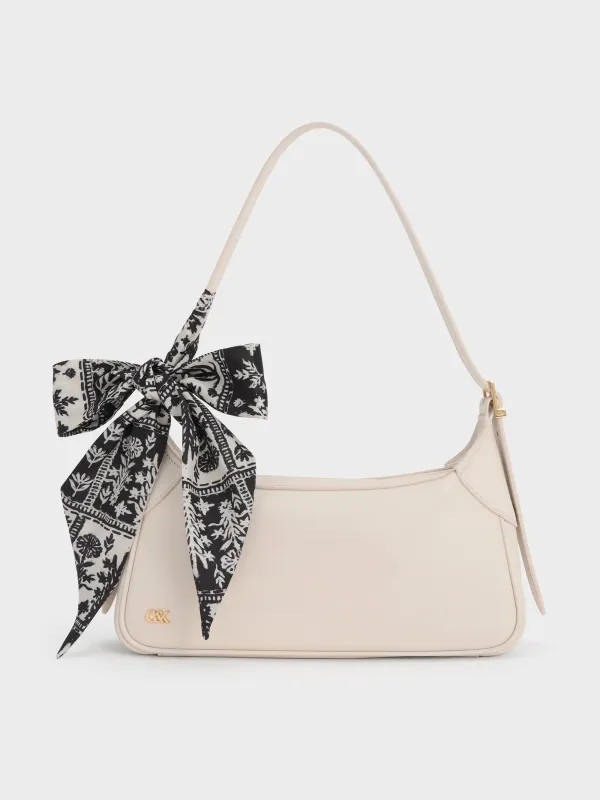 Charles & Keith - Cerese Leather Scarf-Handle Shoulder Bag made by Charles & Keith