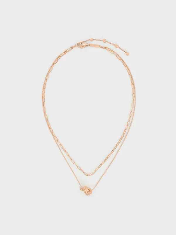 Charles & Keith - Sable Rope-Knot Double-Chain Necklace sold by Charles & Keith