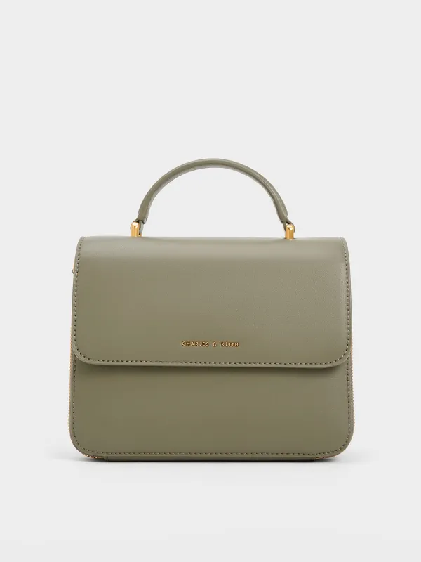 Charles & Keith - Octavia Front Flap Top Handle Bag sold by Charles & Keith