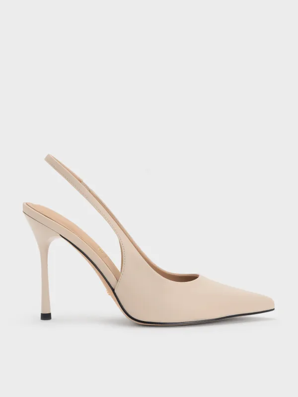 Charles & Keith - Leather Slingback Stiletto Pumps sold by Charles & Keith
