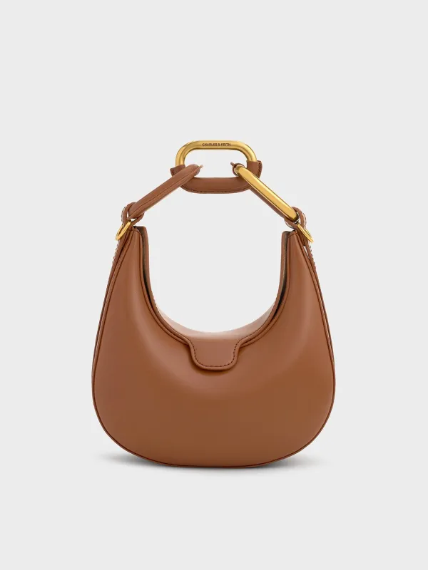 Charles & Keith - Mini Kora Chain-Link Moon Bag sold by Charles & Keith