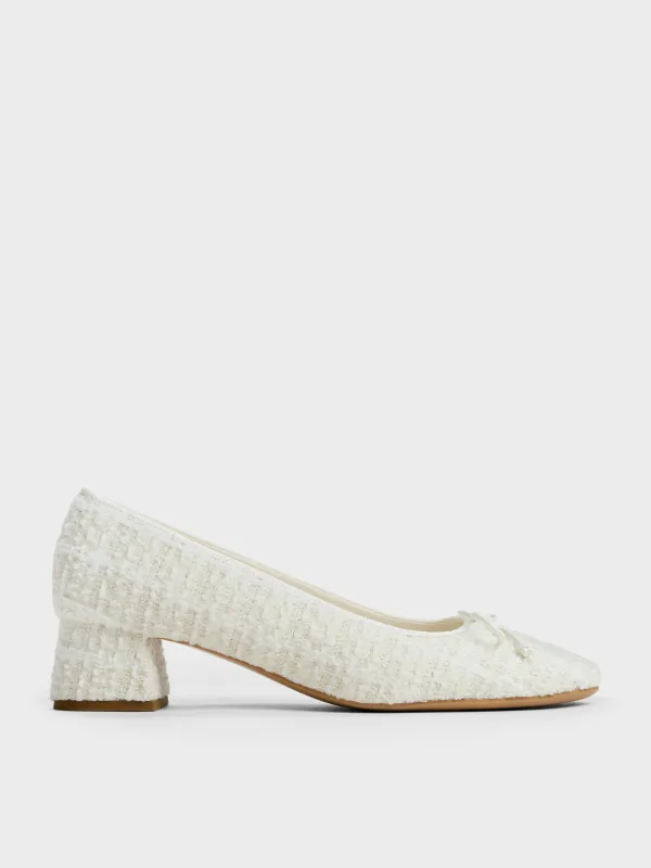 Charles & Keith - Tweed Bow Ballet Pumps sold by Charles & Keith