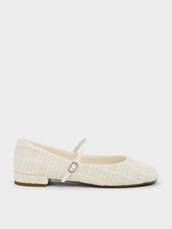 Charles & Keith - Gertrude Tweed Round-Toe Mary Janes sold by Charles & Keith