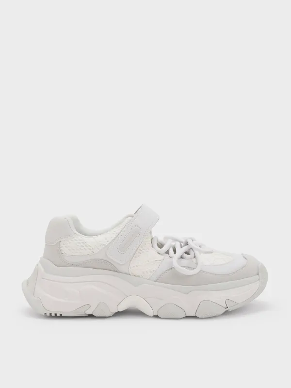 Charles & Keith - Gaskell Lace Mary Jane Sneakers made by Charles & Keith