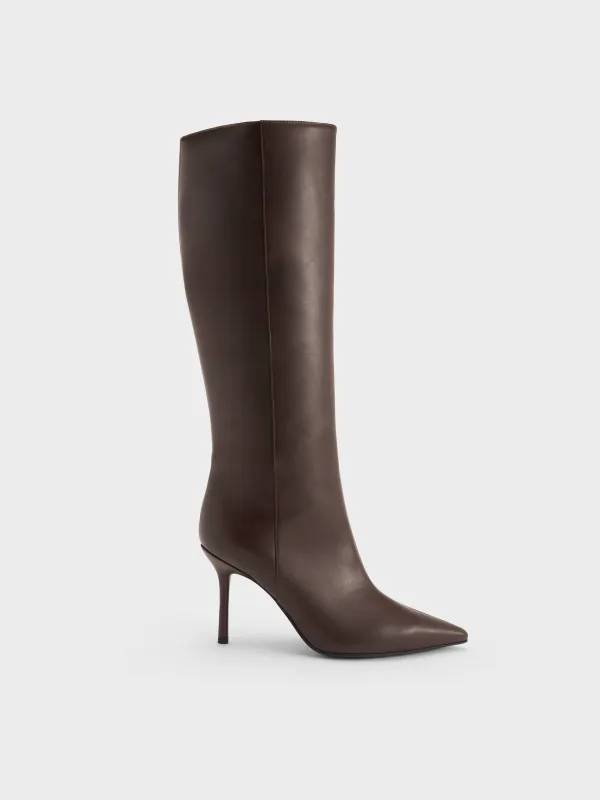Charles & Keith - Pointed-Toe Stiletto-Heel Knee-High Boots sold by Charles & Keith