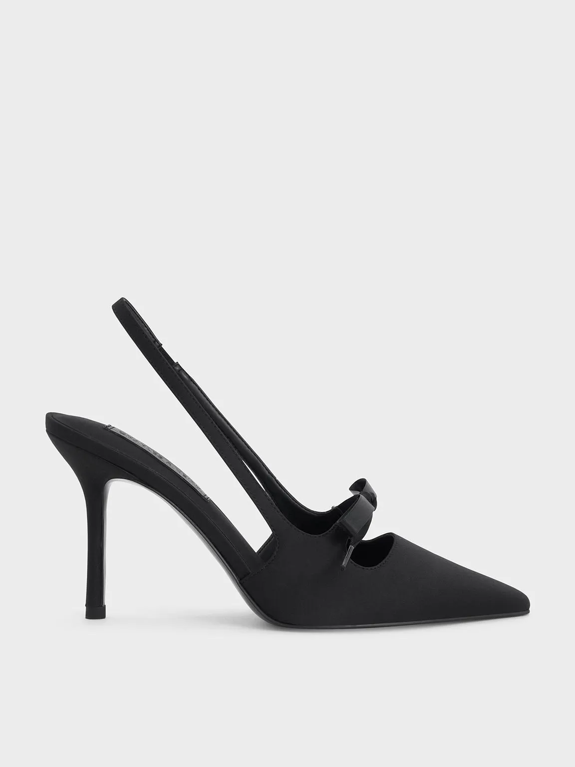 CHARLES & KEITH - Venetia Satin Bow Pointed Slingback Pumps sold by Charles & Keith