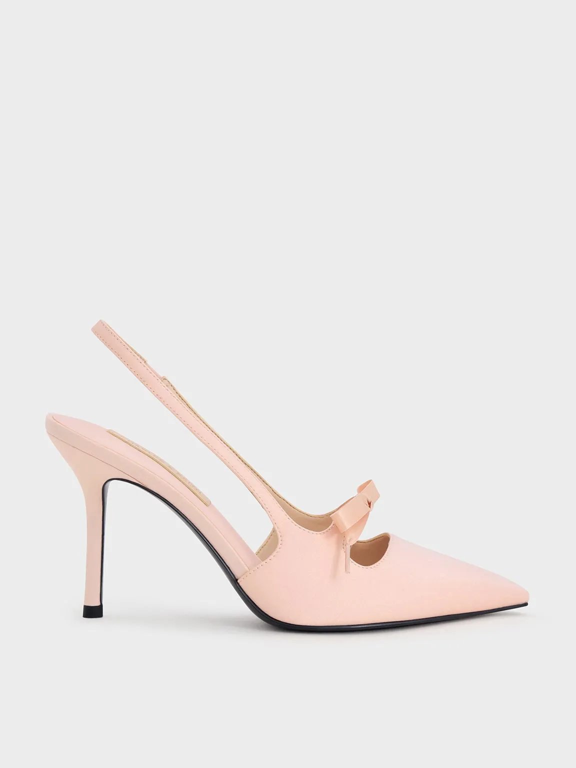Charles & Keith - Venetia Satin Bow Pointed Slingback Pumps sold by Charles & Keith