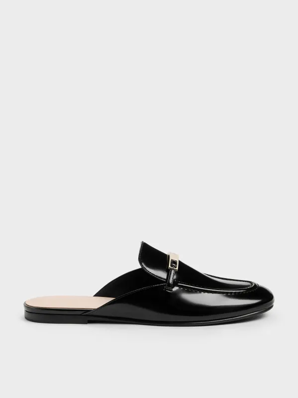 Charles & Keith - Metallic-Bar Loafer Mules sold by Charles & Keith