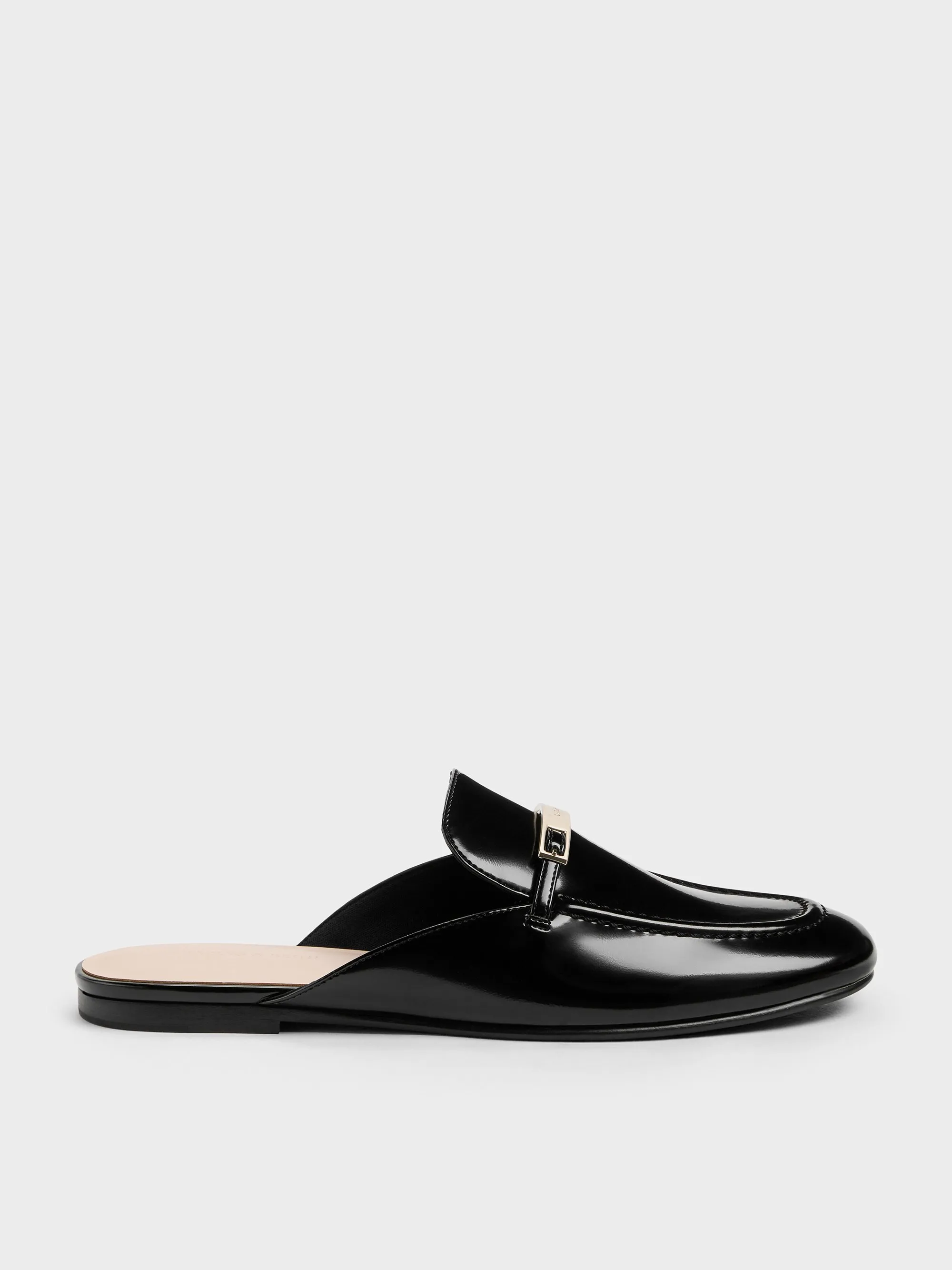 Charles & Keith - Metallic-Bar Loafer Mules sold by Charles & Keith