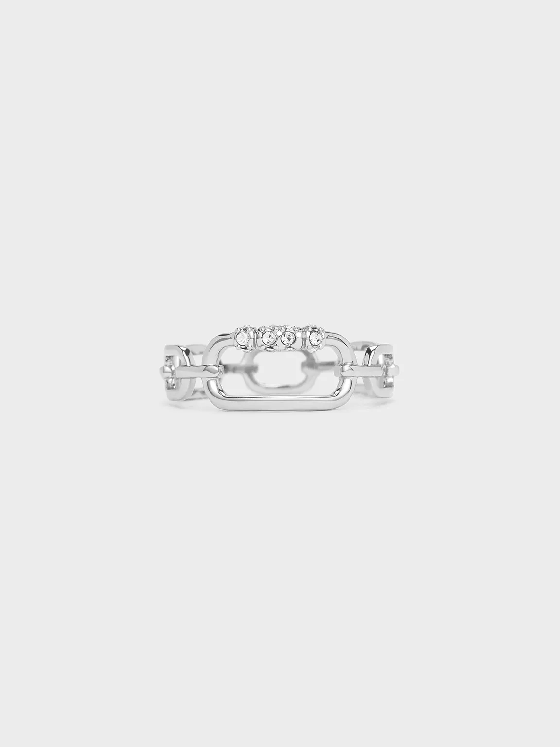 Charles & Keith - Reagan Crystal Chain-Link Ring sold by Charles & Keith