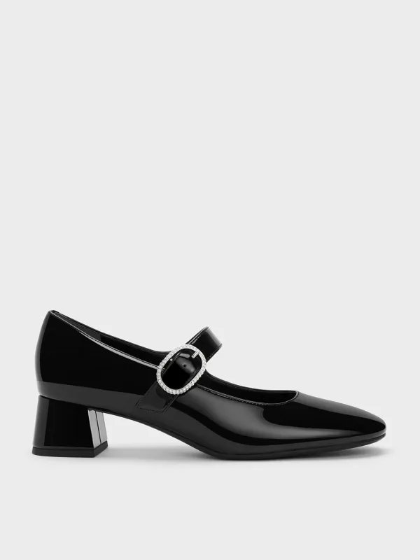 Charles & Keith - Jannie Patent Crystal-Buckle Mary Jane Pumps sold by Charles & Keith