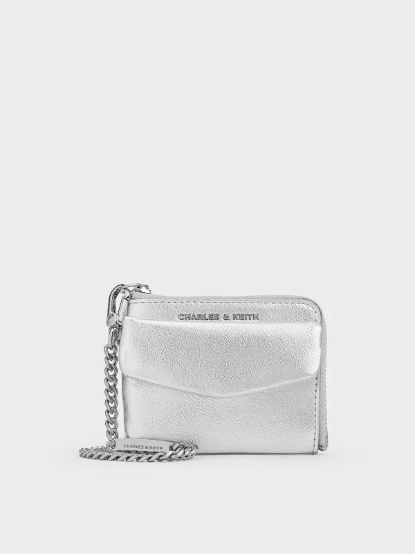 Charles & Keith - Rachel Metallic Front-Pocket Zip-Around Card Holder sold by Charles & Keith