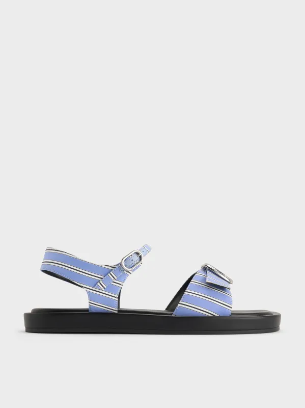 Charles & Keith - Striped Buckled Slingback Sandals sold by Charles & Keith
