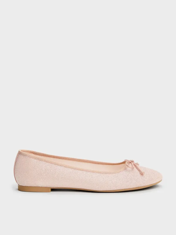 Charles & Keith - Glittered Mesh Bow Ballet Flats sold by Charles & Keith