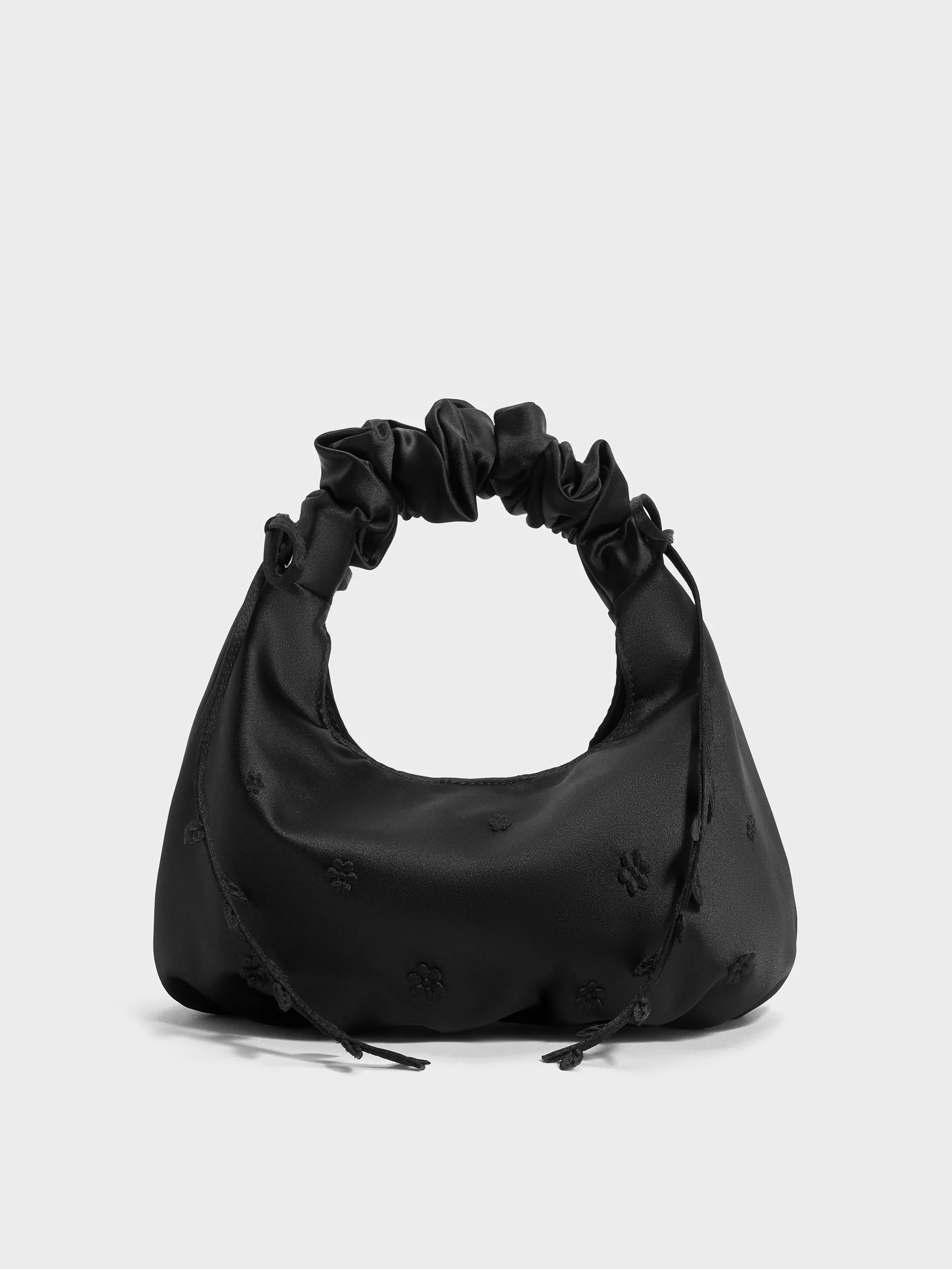 Charles & Keith - Mabel Satin Floral-Vine Hobo Bag sold by Charles & Keith