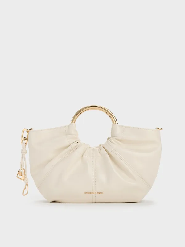 Charles & Keith - Ciara Ruched Metal Top Handle Bag sold by Charles & Keith