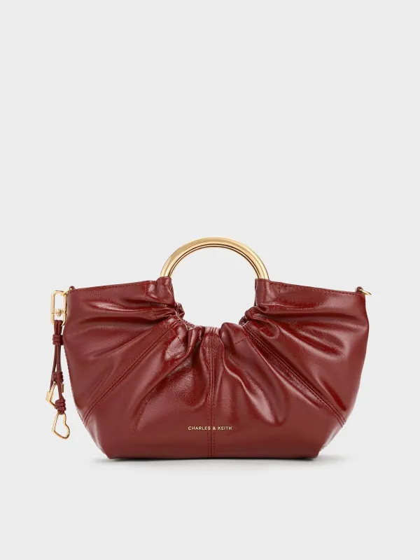Charles & Keith - Ciara Ruched Metal Top Handle Bag sold by Charles & Keith