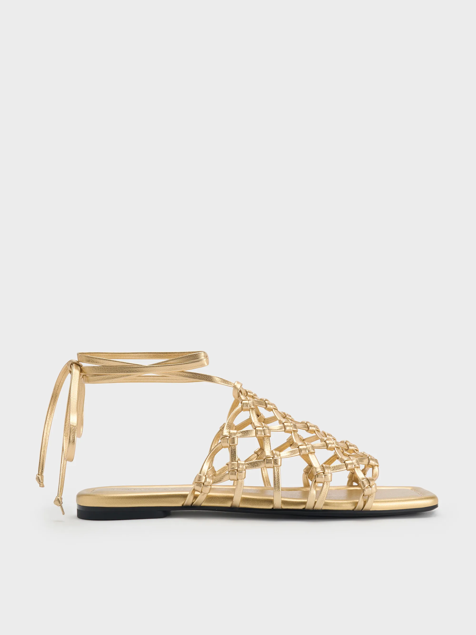 Charles & Keith - Woven Tie-Around Net Sandals sold by Charles & Keith