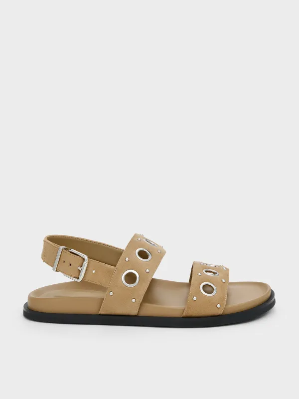 Charles & Keith - Faux Suede Grommet Slingback Sandals sold by Charles & Keith