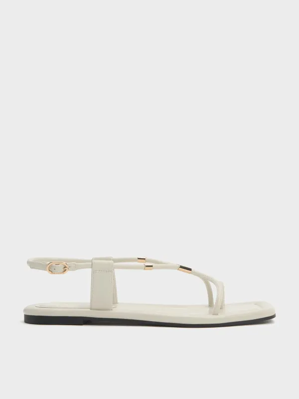 Charles & Keith - Metallic-Accent Toe-Ring Sandals sold by Charles & Keith